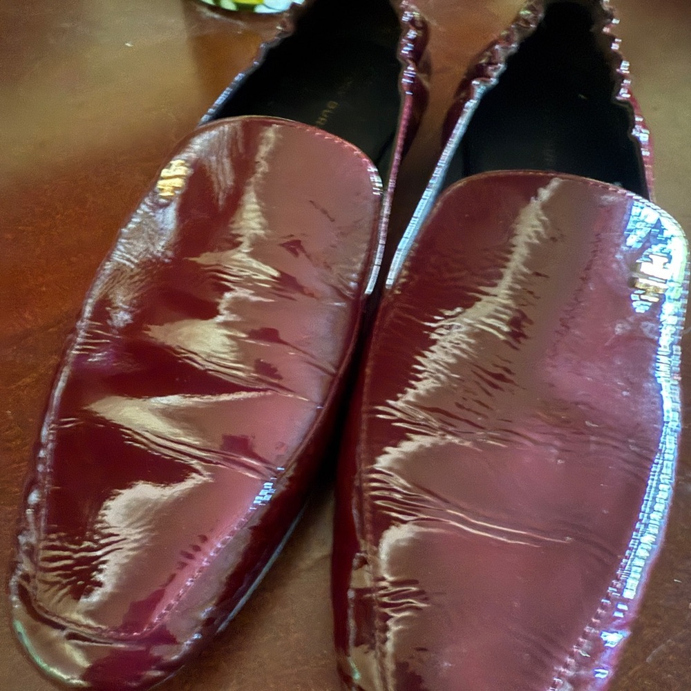 Tory Burch Glossy Maroon Loafers